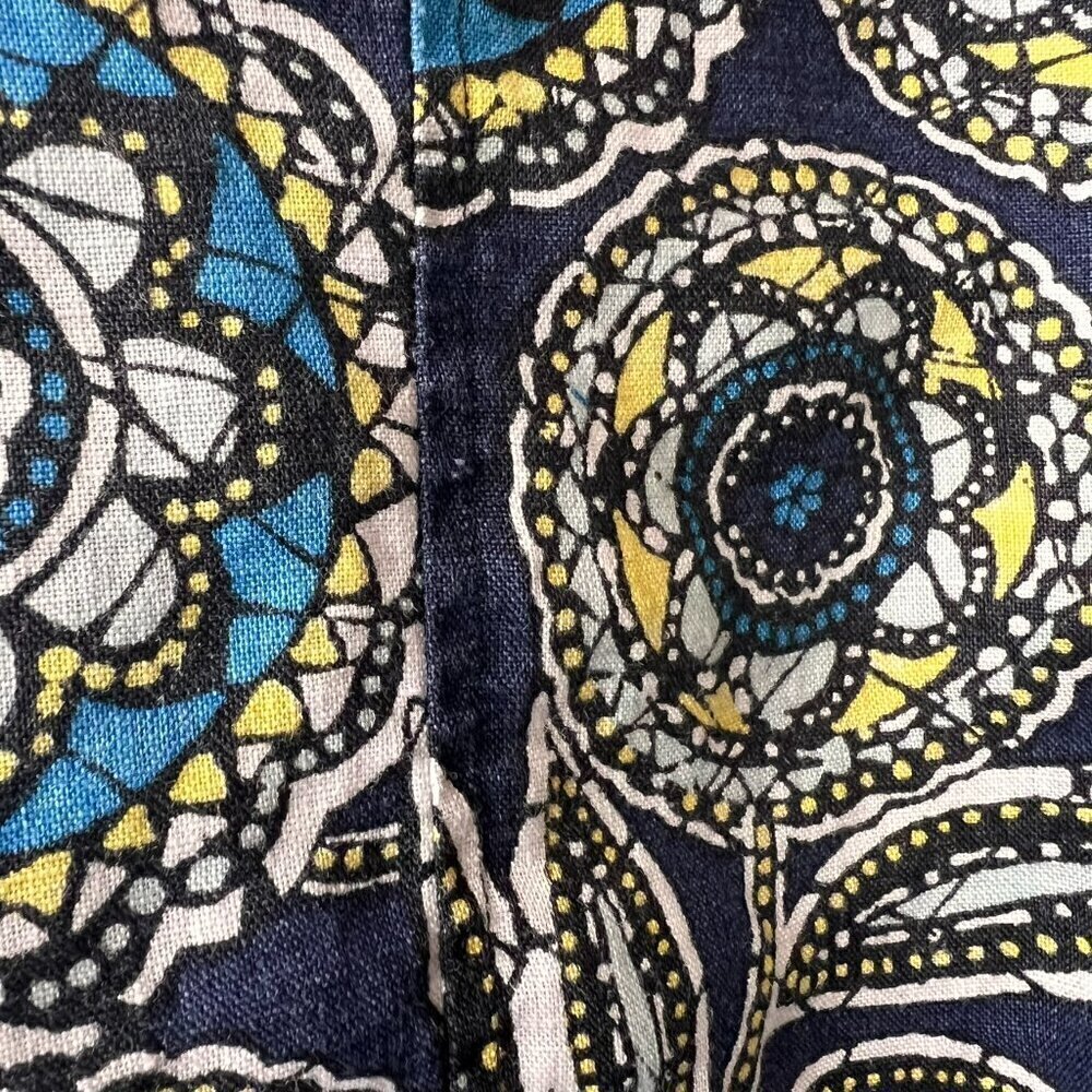 Charter Club Shirts Womens Size 10P Colorful Floral Button Stained Glass Linen - Picture 8 of 16